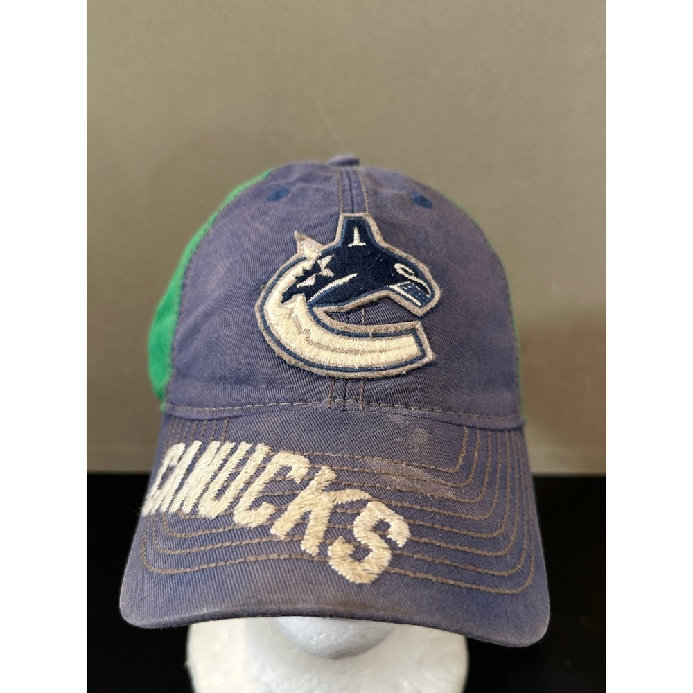 Reebok Vancouver Canucks NHL Hat Blue Green Face Off Adjustable Strapback Cap